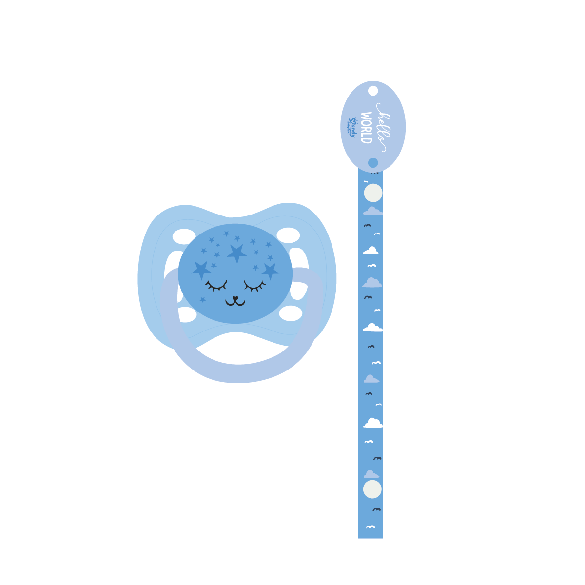 SILICONE PACIFIER WITH SAFETY CHAIN