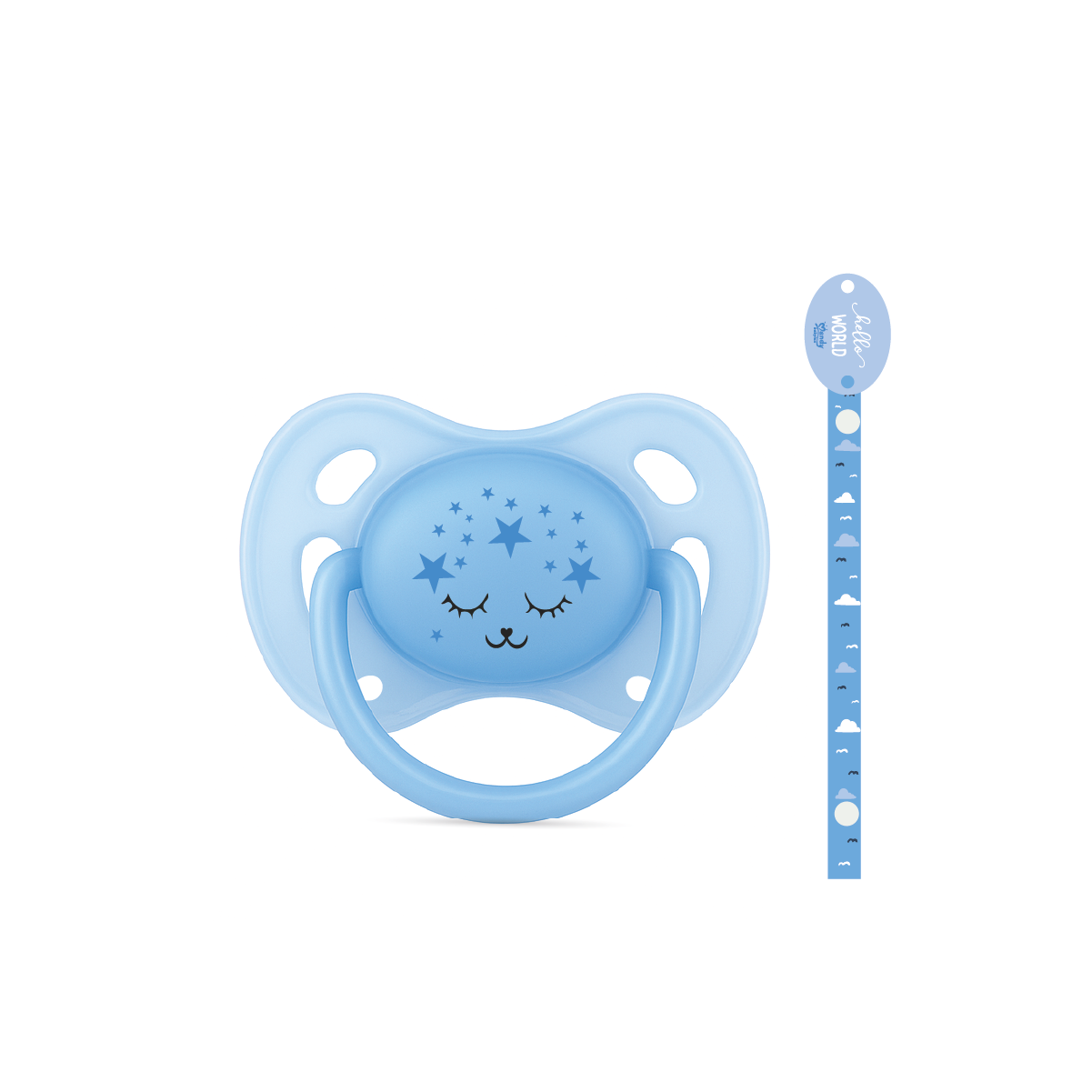 SILICONE PACIFIER WITH SAFETY CHAIN